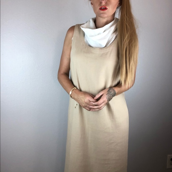 NORTON MCNAUGHTON Vintage 90’s Tan Dress Small - Picture 3 of 15